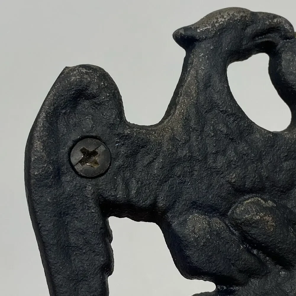 Federal Style Black Cast Iron Flying Eagle‎ Towel Robe Hat Coat Keys Hook JM172